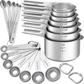 EWFEN Measuring Cups and Spoons Set, 7 Stainless Steel Nesting Measuring Cups & by EWFEN