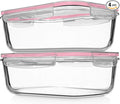 Razab 4 PC 1860ml / 63 Oz / 8 Cups Large Glass Food Storage Containers by RazabHomeGoods