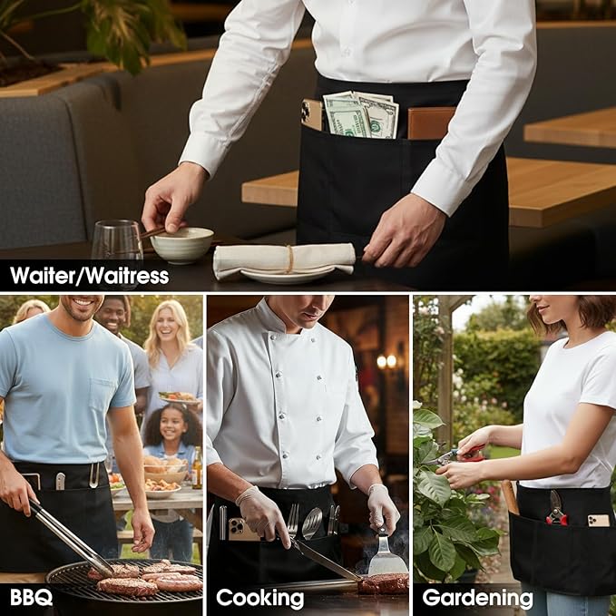 BOHARERS Waist Apron with 3 Pockets 6 Pack - Image 5
