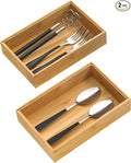VeyFey Silverware Tray for Drawer, Stackable Kitchen Bamboo Drawer Organizer 9" by VeyFey