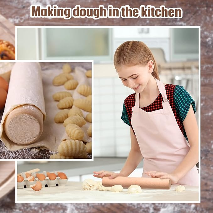 Patelai 30 Pieces Small Wooden Rolling Pin, Dumpling Dough Roller Wooden Mini - Image 4