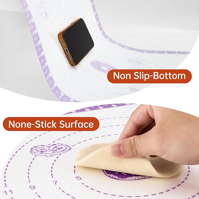 Silicone Pastry Mat with 10 Useful Recipes, Silicone Baking Mat - Image 8