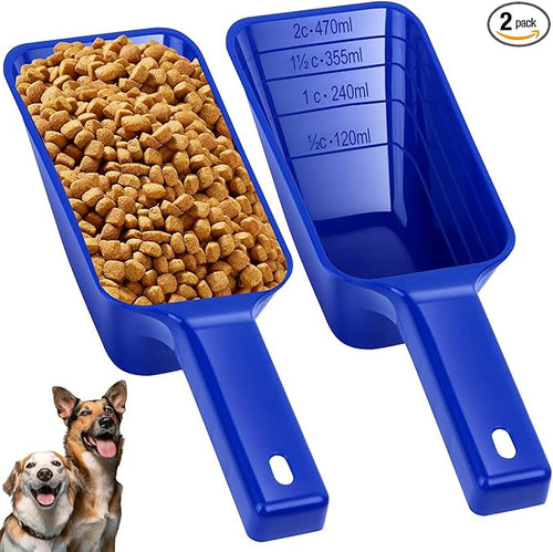 2 Cup Dog Food Scoop, Plastic Pet Food Scoop by Aosnare