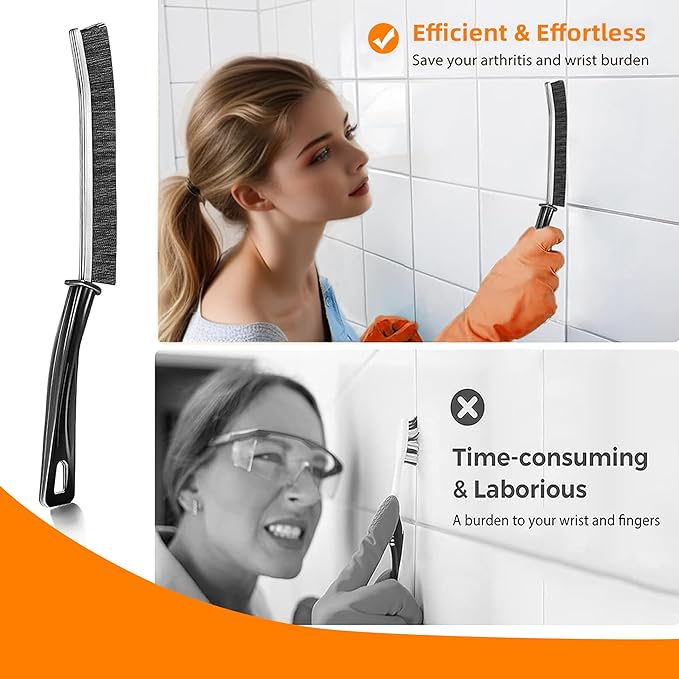 10Pcs Hard-bristled Crevice Cleaning Brush, Bathroom Cleaner Tools - Image 4