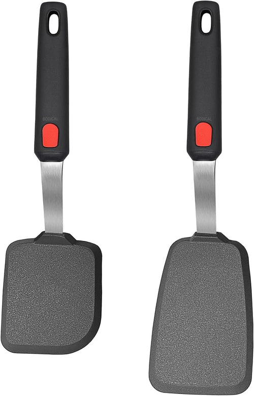 2 Pack Silicone Spatula Turner, 600°F Heat Resistant Kitchen Spatula Set by BodiCal
