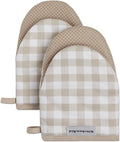 KitchenAid Gingham Mini Oven Mitt 2-Pack Set, Milkshake Tan by KitchenAid
