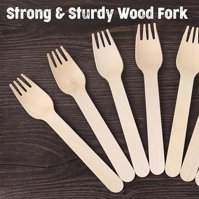 Perfect Stix Green Fork 158-250ct Disposable Wooden Forks, Plain Forks - Image 7