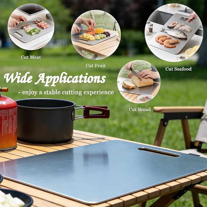 100% Pure Titanium Cutting Board, Double-Sided Titanium Cutting Boards - Image 3