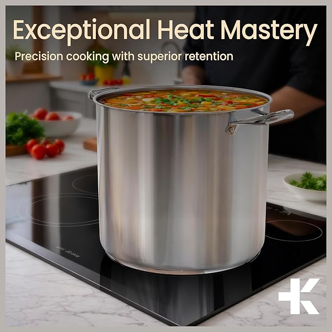 Stainless Steel Stockpot with Tempered Glass Lid 16 Quart, Durable 18/0 - Image 9