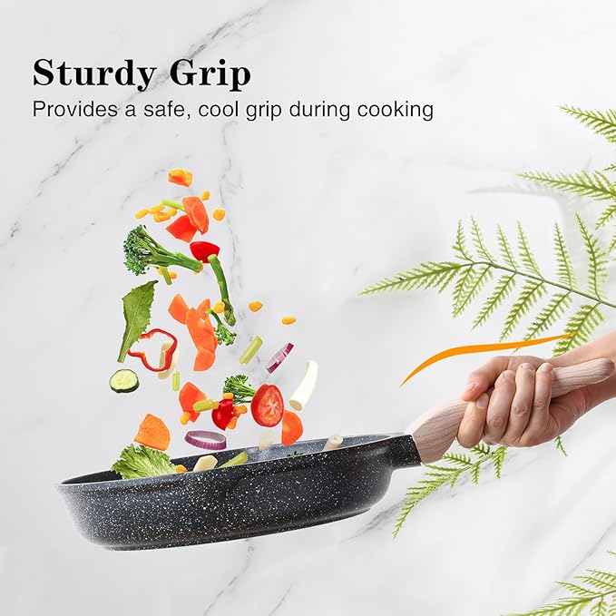Kordisen Nonstick Frying Pan Skillet, 9.5 Inch Granite Egg Omelet Pan, Healthy - Image 7