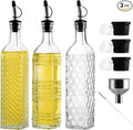 3-Pack Glass Oil Dispensers 500ML/17OZ, Oil and Vinegar Bottles Set by Unknown