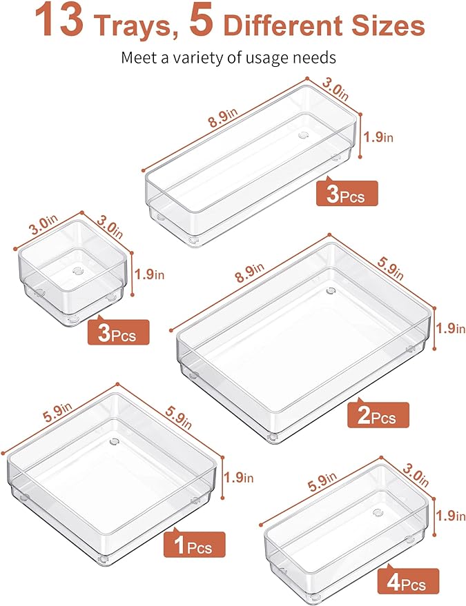 SMARTAKE 13-Piece Drawer Organizer - Image 2
