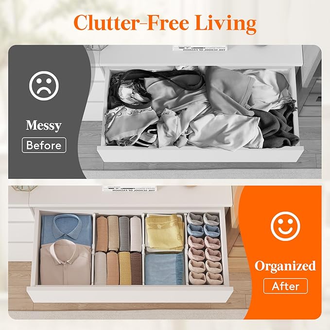 Lifewit 4" Tall 5 Pack Drawer Dividers, 27-42cm/10.5-16.5" Expandable Drawer - Image 8