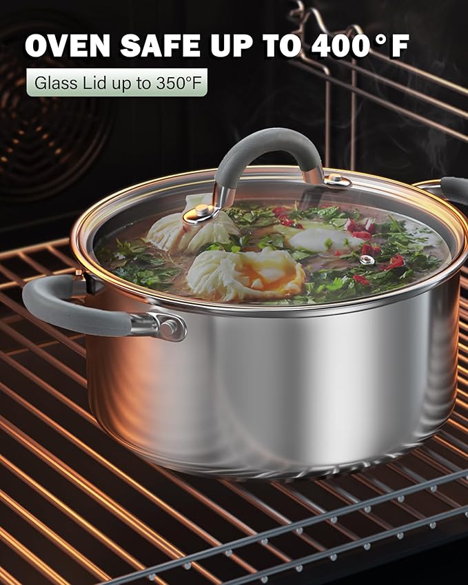 Cook N Home Stock Pot with Lid, 12-Quart Basic Stainless Steel Sauce Cooking - Image 9