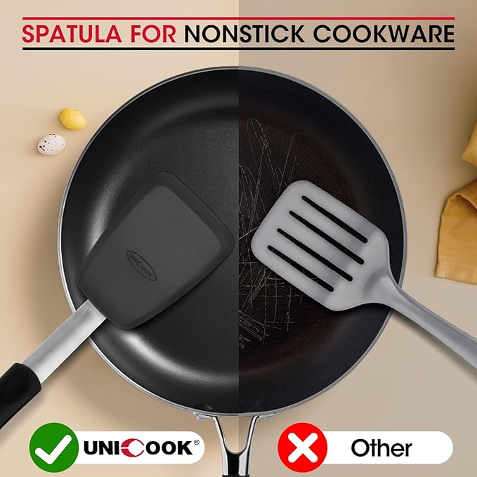 Unicook 4 Pack Flexible Silicone Spatula, 600F Heat Resistant, Crepes and More - Image 4