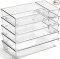 8 Pack Large Clear Plastic Drawer Organizer Bins by CHOWAY