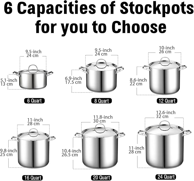 Cooks Standard 18/10 Stainless Steel Stockpot 6-Quart, Classic Deep Cooking Pot - Image 2