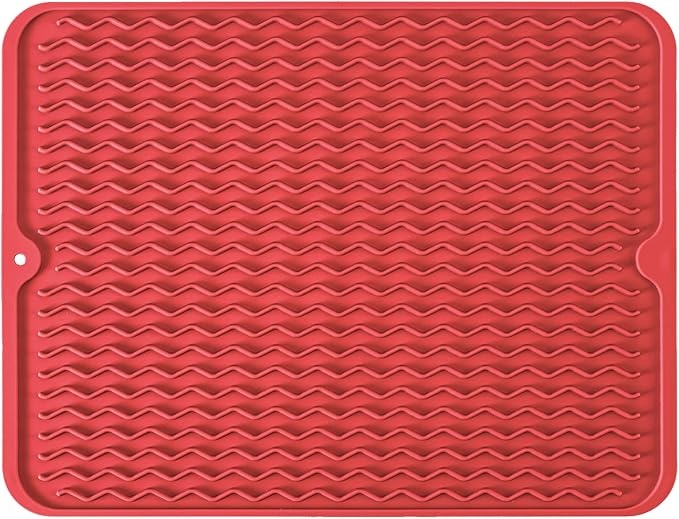 Silicone Dish Drying Mat, Non-Slip Easy Clean Sink Mat Large Heat-resistant by MODENGKONGJIAN