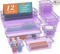 ElegantArray 12-Piece Drawer Organizer Set, 4 Sizes Versatile Plastic Vanity by Unknown