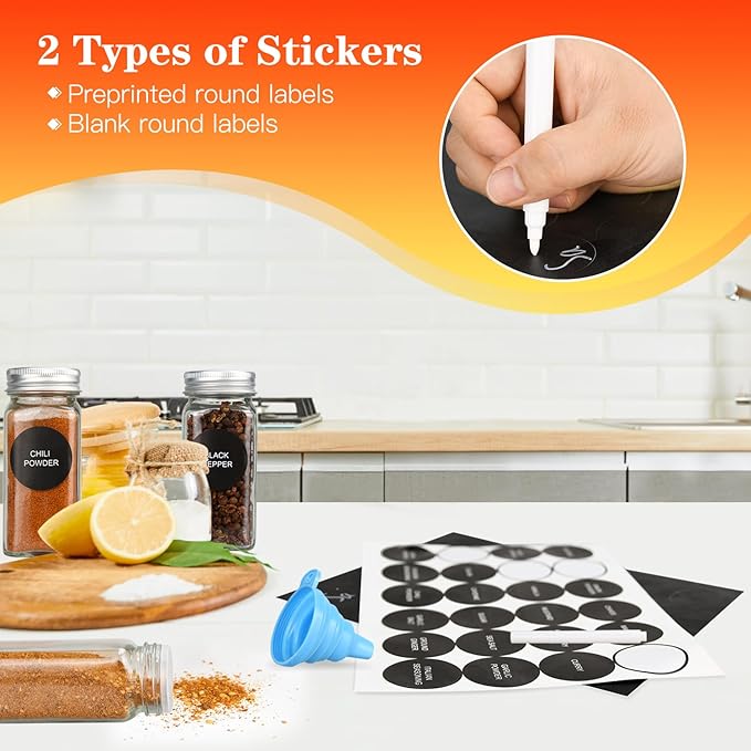 DkOvn 12pcs Glass Spice Jars - Image 4