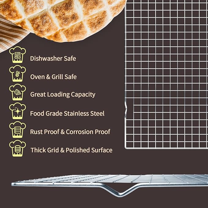 Cooling Rack for Baking, 16x10 Inches Baking Rack, Thick Wire Cookie Rack for - Image 2