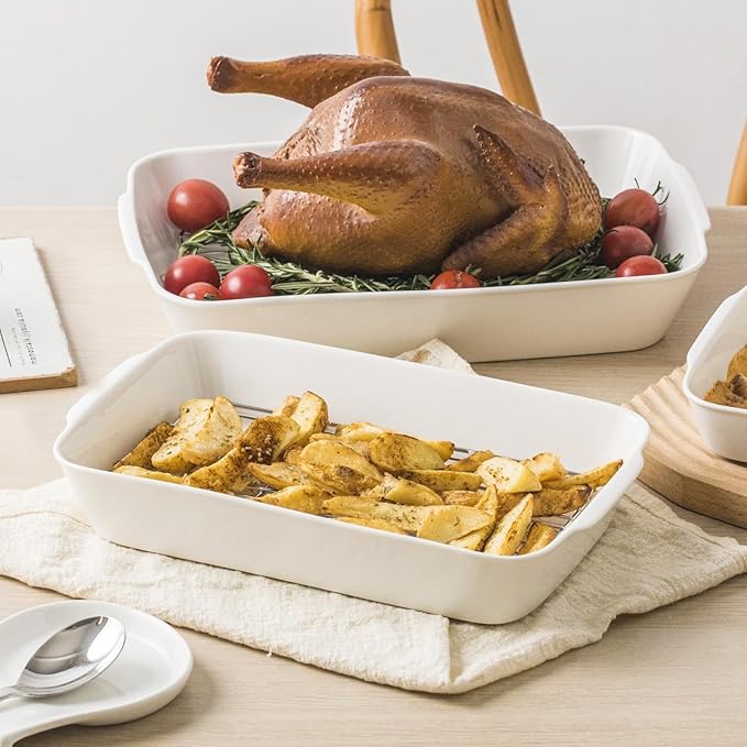 HOMBENE 4.2 QT White Casserole Dishes - Image 7