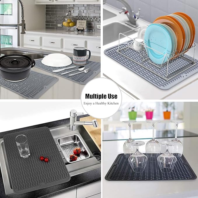 Large 24" x 18" Silicone Dish Drying Mat - Image 6