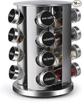 DOUBLE 2 C Revolving Countertop Spice Rack Stainless Steel Seasoning Storage by DOUBLE2C