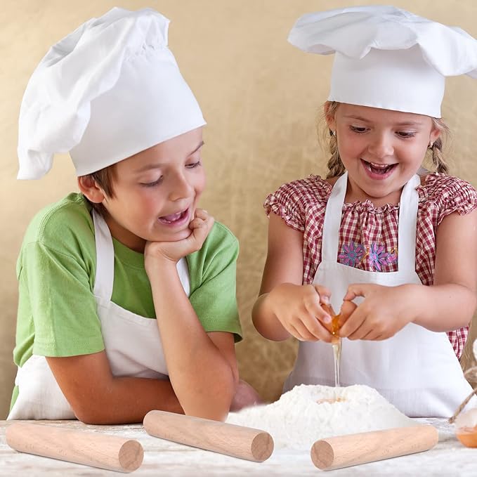 Patelai 3 Pieces Small Wooden Rolling Pin, Dumpling Dough Roller Wooden Mini - Image 3