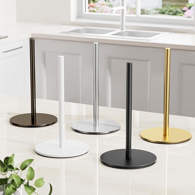 Black Paper Towel Holder Free-Standing, Premium Stainless Steel Paper Rolls - Image 8