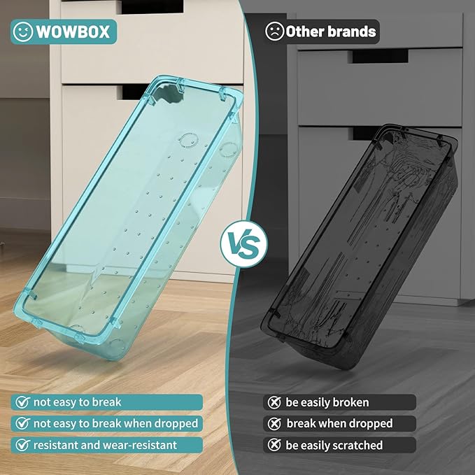 WOWBOX 24 PCS Plastic Drawer Organizer Set, 4 Sizes Desk Drawer Organization - Image 4