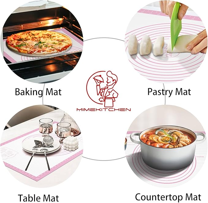 Silicone Pastry Mat for Dough Rolling, Extra Large Silicone Baking Mat - Image 3