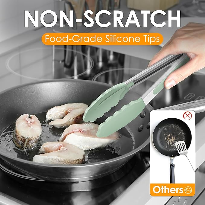 Hotec Mini Silicone Kitchen Tongs - Image 4
