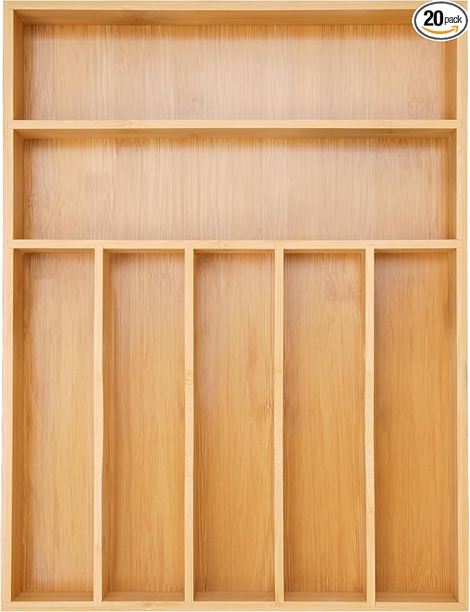 Besilord Silverware Organizer Kitchen Drawer Organizer Utensil Organizer Bamboo by Besilord