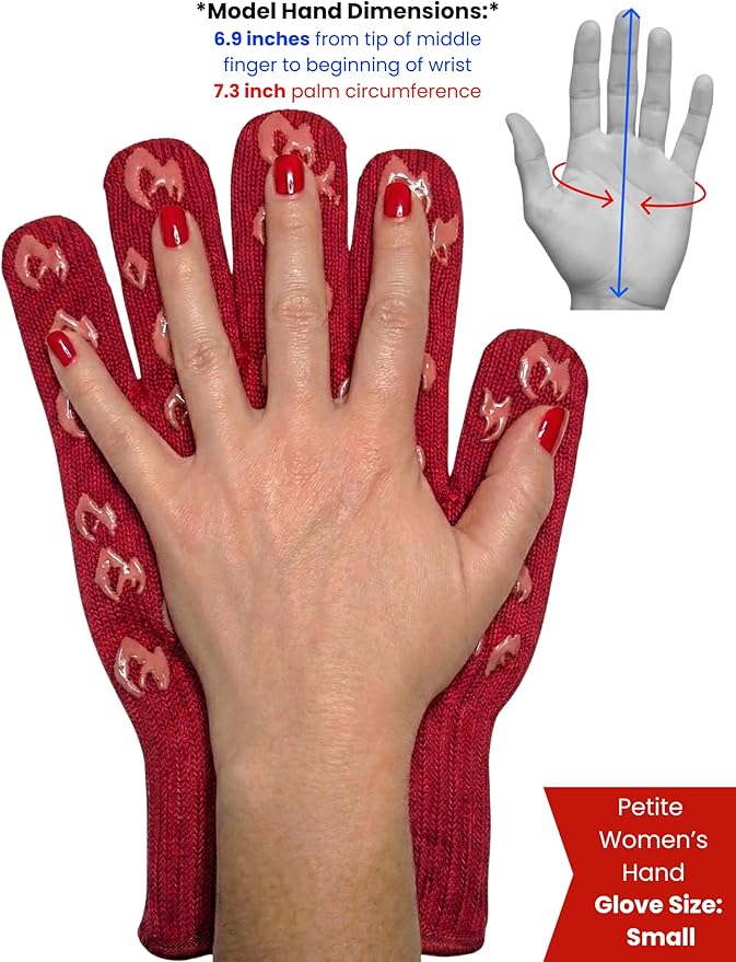 Grill Armor Oven Gloves with Fingers – 932°F Heat, Fire & Cut Resistant Mitts - Image 4