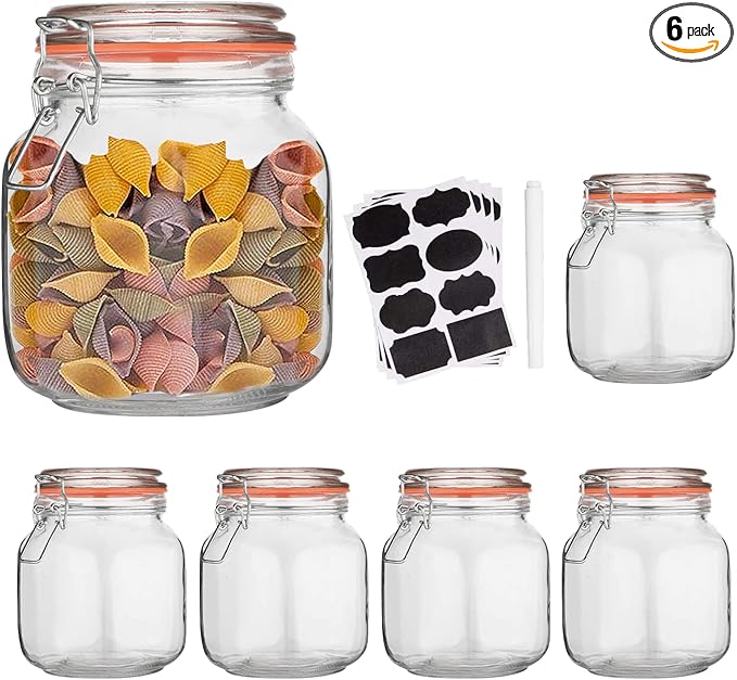 32 oz Glass Food Storage Jars by Encheng
