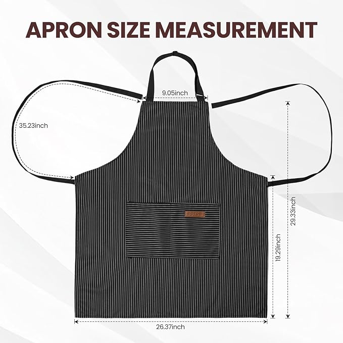 Serrenf 2 Pack Apron, Cooking Kitchen Aprons, Adjustable Bib Apron - Image 2