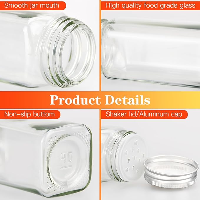 DkOvn 24pcs Glass Spice Jars, 4oz Empty Spice Jars - Image 5
