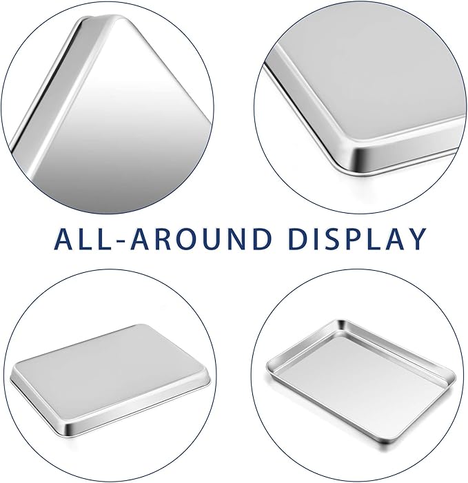 P&P CHEF 16 Inch Baking Cookie Sheet, Oven Pan Tray Stainless Steel Sheet Pan - Image 3