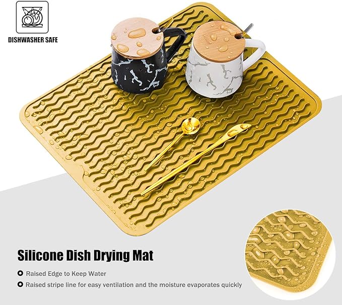 Large 24" x 18" Silicone Dish Drying Mat - Image 3