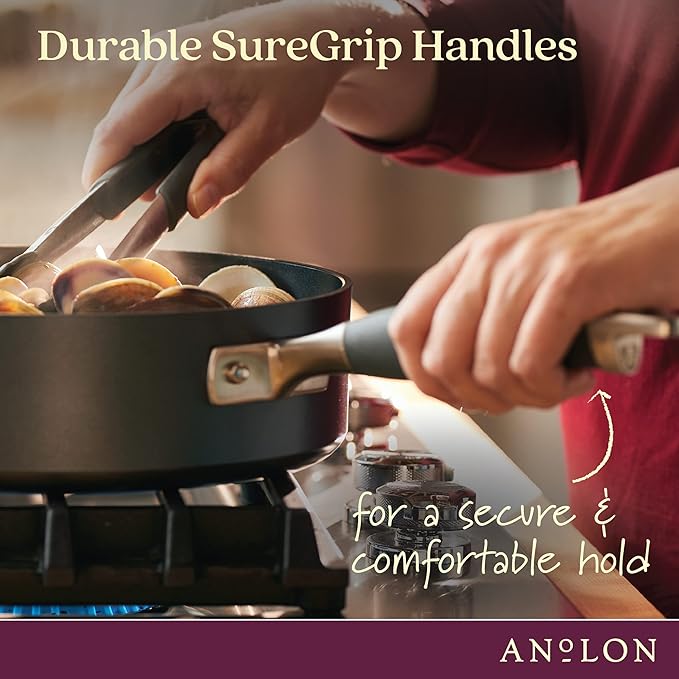Anolon Advanced Home Hard-Anodized Nonstick Tapered Sauce Pan/Saucepot - Image 6