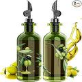 COOLMI Olive Oil Dispenser Bottle Set of 2-12oz Glass Oil & Vinegar Cruet by COOLMI