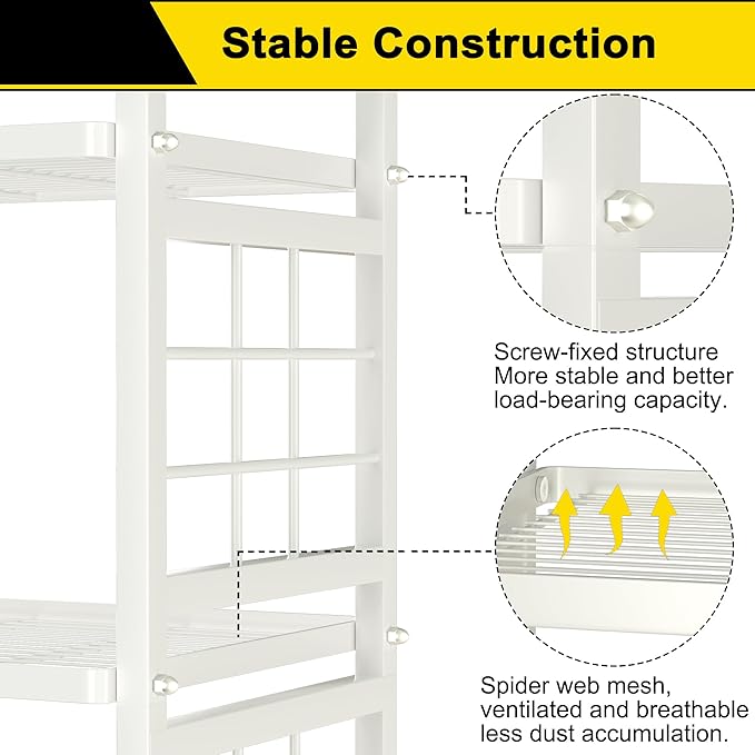 GIOTORENT 5-Wire Standing Storage Shelves, Metal Shelving Unit Pantry Rack - Image 5