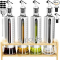 SINYWAY Oil Dispenser Bottle, 4 Pack Glass Olive Oil Dispenser Bottle by SINYWAY