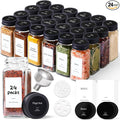 ComSaf Glass Spice Jars with Label, 93 Labels, a Metal Funnel, Extra Shaker Lids by ComSaf