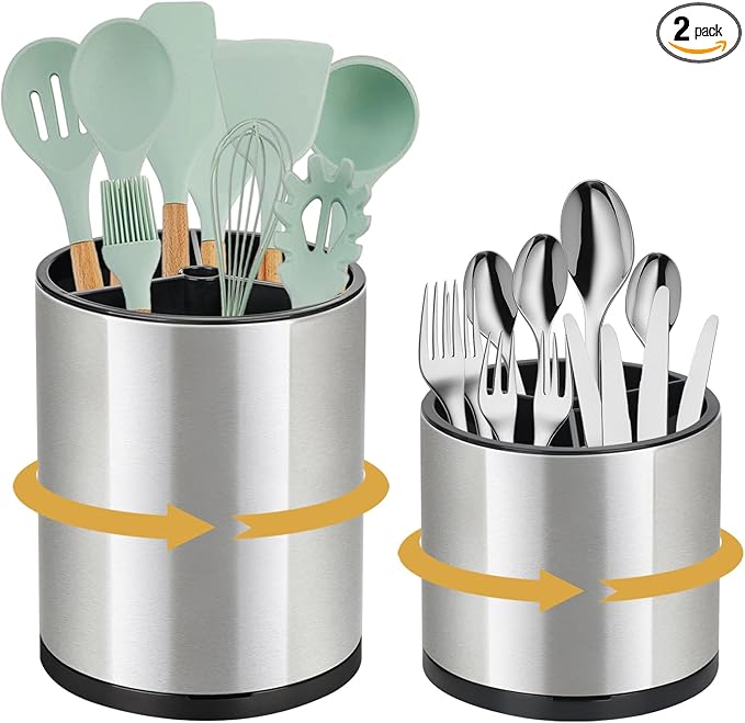 2Pack Kitchen Utensil Holder Set by Ezmixcoop