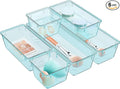 WOWBOX 6 Pack Clear Drawer Organizer Set, Acrylic Drawer Storage Trays by WOWBOX