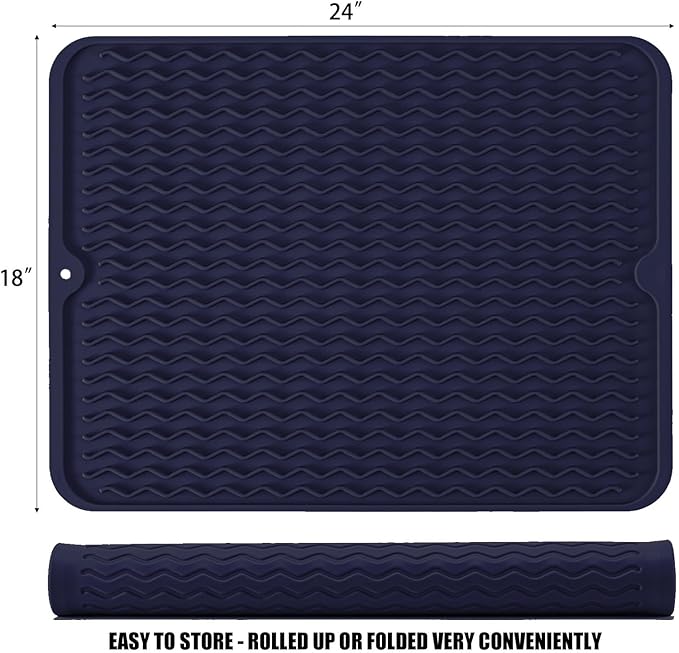 Large 24" x 18" Silicone Dish Drying Mat - Image 2