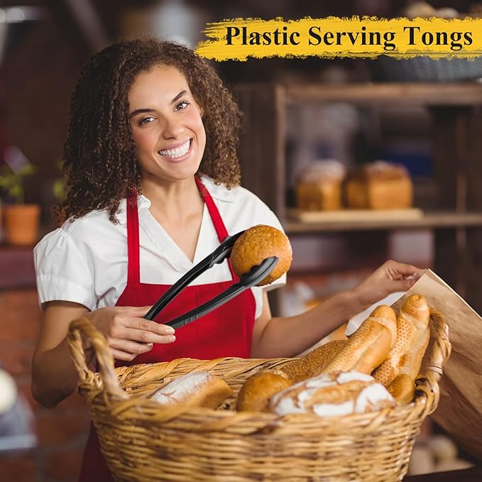 Tessco for you 200 Pcs Plastic Tongs for Serving Bulk, 9 Inch Plastic - Image 7