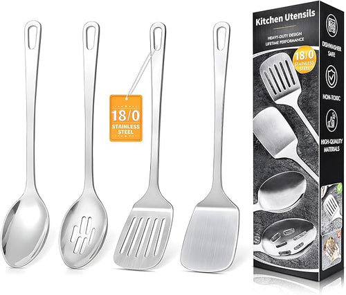 4 Pcs Cooking Utensils Set, Stainless Steel Kitchen Utensils, Heat Resistant by Unknown